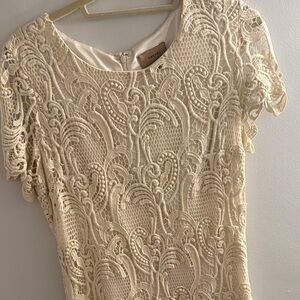 Elegant Cream Lace Mini Dress